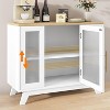 Buffet Cabinet, 36" Sideboard Buffet Storage Cabinet with Adjustable Shelves and Fluted Glass Door, Modern Coffee Bar, Table for Kitchen, Dining Room - 4 of 4