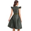 Womens Dress Costumes for Traditional Carnival Halloween Cap Sleeve Jacquard Button Front 2 Piece Dress - 3 of 4