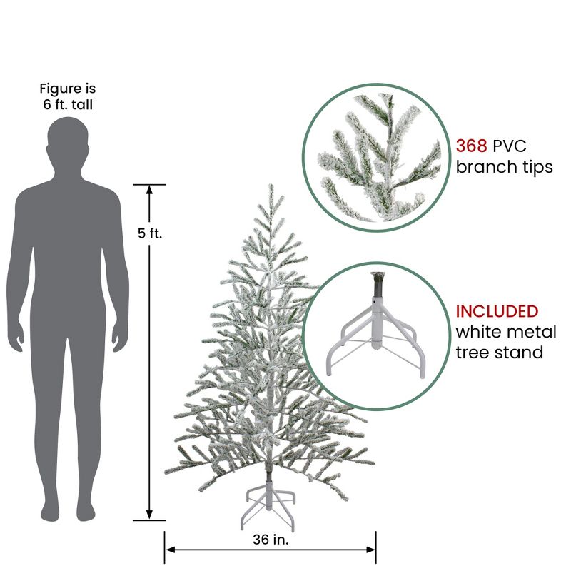 Northlight 5' Flocked Alpine Twig Artificial Christmas Tree - Unlit, 3 of 9