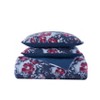 Badgley Mischka 3pc King Home Midnight Garden Duvet Cover Set Navy Blue - 3 of 4