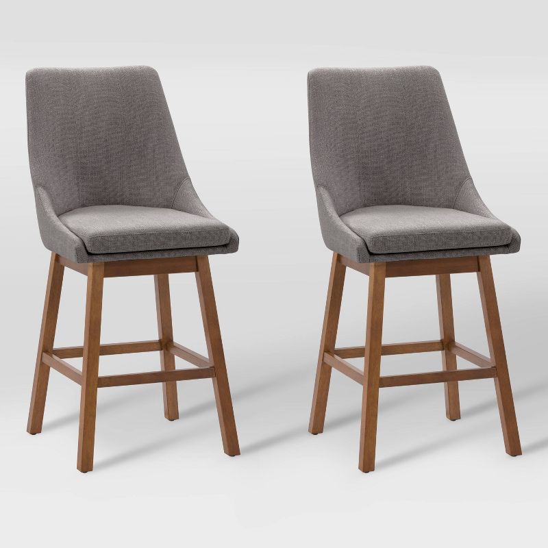 Set of 2 Boston Formed Back Fabric Barstools - CorLiving, 1 of 7