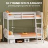 Karl Home Twin Over Twin Solid Wood Bunk Bed for Kids and Adults, No Box Spring Required, Black and Brown - 3 of 4