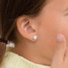 Girls' Opal CZ Heart Screw Back Sterling Silver Earrings - In Season Jewelry - 3 of 4