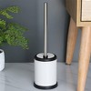 Evideco French Home Goods Sleek Toilet Brush Set with Stainless Steel Handle, Folding Lid, and Removable Insert - Compact Design for Modern Bathrooms - 2 of 4