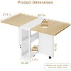 Folding Dining Table with 2 Tier Storage-Extendable Drop Leaf Space Saving Kitchen Dining Room Tables for 4 - 2 of 4