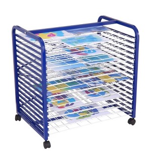 Art Drying Rack Mobile Metal Painting Storage Stand, Removable Shelves Organizer for Drawings, Kids Art, Studio, Tabletop - 1 of 4