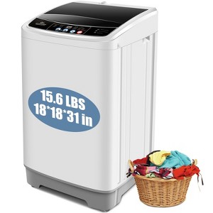 KRISRATE Portable Washing Machine 15.6Lbs/17.8Lbs/20Lbs Large Capacity Laundry Machine w/10 Programs&8 Water Levels Selections Compact Washer Machine - 1 of 4
