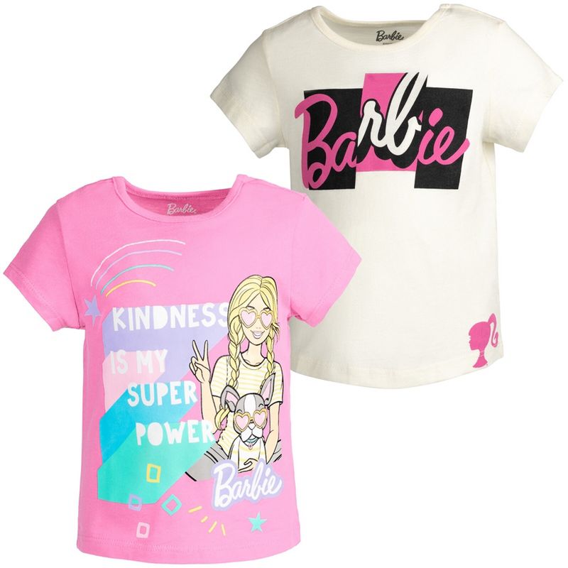 Barbie Girls 2 Pack T-Shirts Toddler to Little Kid, 1 of 8