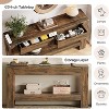 Lantine 63" Wooden Console Table with 2 Drawers, Farmhouse Entryway Table with Storage Shelf, Sofa Table for Living Room, Hallway - 4 of 4