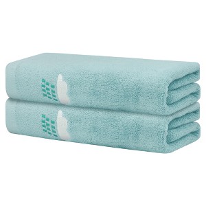 Unique Bargains Quick Dry Low Linting Bath Towels 2 Pcs - 1 of 4
