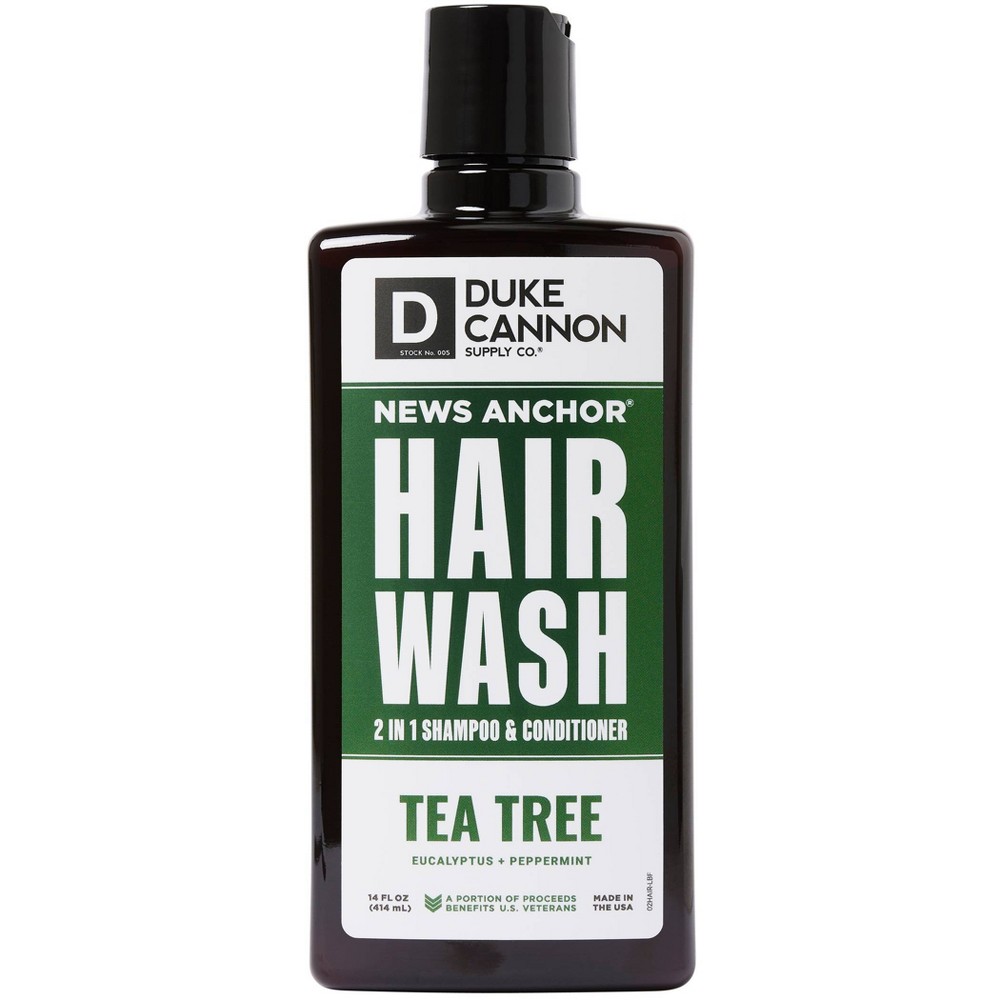 Photos - Hair Product Duke Cannon Supply Co. Tea Tree Sulfate Free 2-in-1 Hair Wash - 14 fl oz