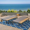 PAGED Patio Chaise Lounge Modern Aluminum Frame Recliner with Wooden Side Table Tiltable Lounge Chair for Outside - 2 of 4