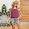 Women's Fashionable Sleeveless Round Neck Tank Top - Loose Fit with Ribbed Detailing - 4 of 4