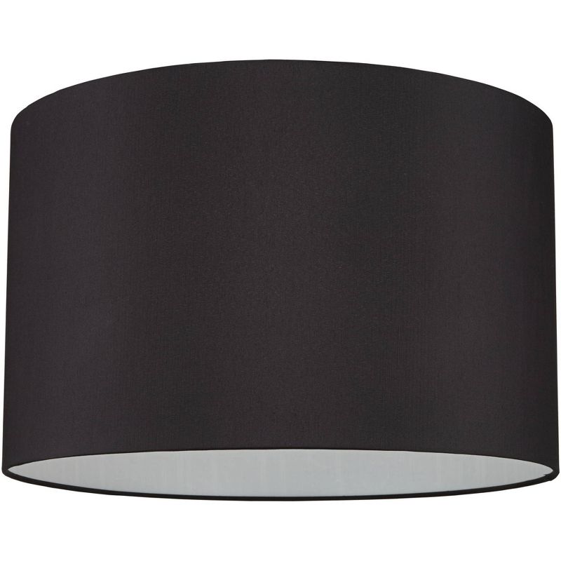 Springcrest Set of 2 Hardback Drum Lamp Shades Black Large 19" Top x 19" Bottom x 12" High Spider Replacement Harp Finial Fitting, 3 of 8