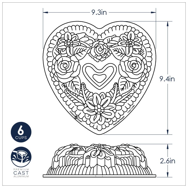 Nordic Ware Floral Heart Bundt Pan, 5 of 6