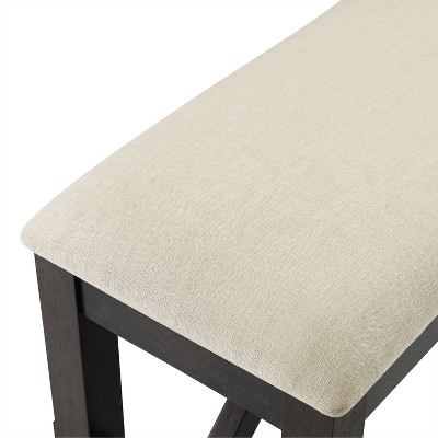 Hayden Slate Extendable Dining Set with Bench and 4 Chairs