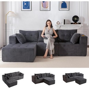 MAXYOYO Modular Sectional Sofa Couch, L Shaped Modern Cloud Couch with 1 Ottoman, Sofa in A Box - 1 of 4