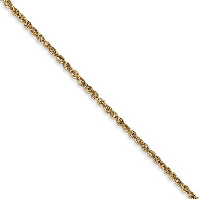 Black Bow Jewelry 1.7mm, 14k Yellow Gold, Ropa Chain Necklace
