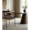 HomeRoots Brown and Black Faux Leather And Metal Open Back Dining Arm Chair - 2 of 4