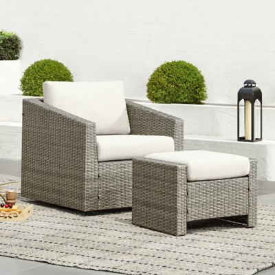 Spruce & Spring Outdoor Wicker Patio Furniture Swivel Chair