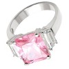 Slickblue Polished 925 Sterling Silver Ring with Rose CZ, Three-Stone Oblong Design, Women's Jewelry, Size 4-10 - 3 of 3