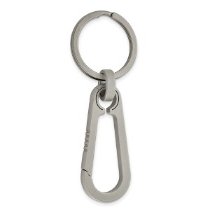 Black Bow Jewelry Titanium Brushed Classic Carabiner Key Chain - 1 of 3