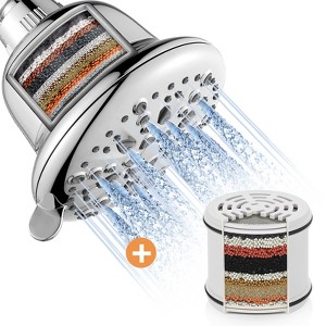 Cobbe 7 Modes Filtered Rainfall ShowerHead+Cobbe 16 Stage Shower Head Filter Replacement Cartridge (Chrome) - 1 of 4