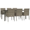 vidaXL Garden Dining Set Gray PE Rattan 7 Piece Set Modular - 3 of 4
