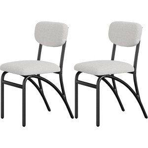 Modern Upholstered Kitchen Dining Room Chairs Set of 4, Dining Chairs with Arched Metal Legs  for Kitchen Living Room - 1 of 4
