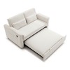 55" Velvet 2-Seater Pull-Out Sofa Bed with USB & Side Pockets - 3 of 4