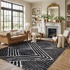 World Rug Gallery Abstract Geometric Shag Rug – Anthracite Dark Gray – Medium Pile Rug – Kid & Pet Friendly - 2 of 4