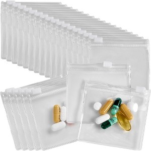 MEDca Zippered Pill Pouch Bags - 24 Pack, Slide Lock Clear Plastic Mini Bags, BPA-Free for Pills Vitamins, Supplements, Medications, Travel-Friendly - 1 of 4