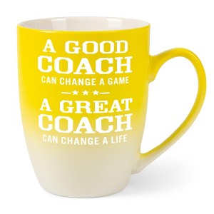 Elanze Designs Inspirational Appreciation Coffee Cup Mug 12 Ounce Ceramic With Ombre Gradient Good Coach Great Coach Yellow and White - 1 of 4