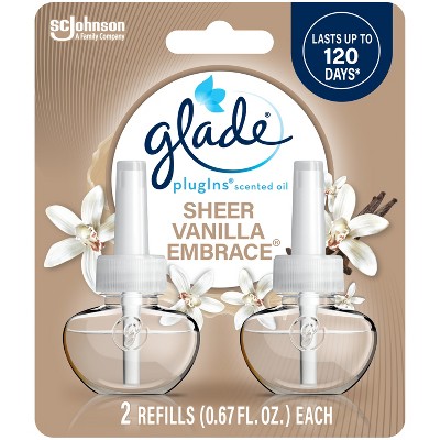 Glade PlugIns Scented Oil Air Freshener Refills- Sheer Vanilla Embrace - 1.34oz/2ct