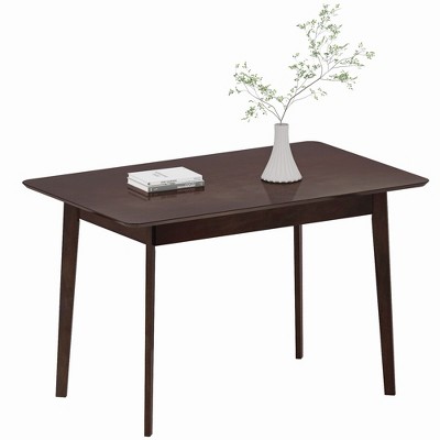 47.2" Rectangle Dining Table for 4, Mid-Century Kitchen Table with Rubber Wood Legs for Dining Room