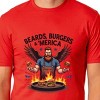 Fourth Of July Men's Beards, Burgers & 'Merica Dad BBQ Funny T-Shirt - 4 of 4