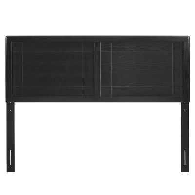 Archie Full Dark Wood Headboard with Window Pane Design