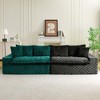 120" Color-Block Turtle Velvet Sofa with Ergonomic Backrests, High-Density Sponge Cushions, and 400lbs Weight Capacity - 2 of 4