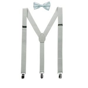 INSPIRE CHIC Gender Neutral Set Y Shape Adjustable Elastic Shoulder Strap Suspenders Bow Tie - 1 of 4