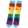 Sesame Street Adult Striped Color Character Heads Crew Socks For Men For Women Multicoloured - image 2 of 3