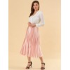 INSPIRE CHIC Women's Party Elastic Waist Metallic Shiny Accordion Pleated Midi Skirt - 3 of 4
