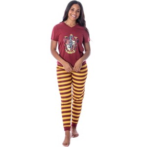 Harry Potter Womens' Hogwarts House Crest Jogger Pajama Set-All Houses - 1 of 4