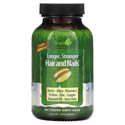 Irwin Naturals Longer, Stronger Hair and Nails, 60 Liquid Soft-Gels