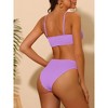 Elerevyo Women's Ribbed Adjustable Spaghetti Straps Sports Bikini Sets 1 Set - 3 of 4