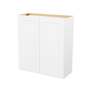HOMLUX Easy-DIY 12 in D in Shaker White Ready to Assemble Wall Kitchen Cabinet 2 Doors-2 Shelves - 1 of 4