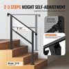 VEVOR Handrails for Outdoor Steps, 2-3 Step Stair Hand Rail & Indoor Railing Kit, Railings for Outside Steps with Installation Kit, Black - 4 of 4