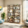 YONWAY 67" 6-Tier Industrial Wooden Bookshelf with Open Shelves – Freestanding Metal Frame Bookcase for Bedroom, Living Room & Office Storage Display - 2 of 4