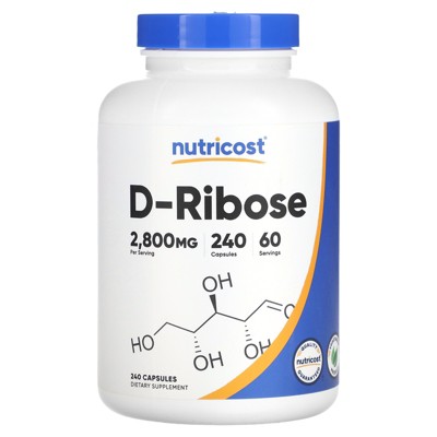 Nutricost D-Ribose, 2,800 mg, 240 Capsules (700 mg per Capsule)