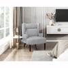 Sapphtopaz 1pc Contemporary Accent Chair Chenille Upholstery Lounge Chair with Wingback and Wood Frame, Living Room Chair Comfy Chair - 3 of 4