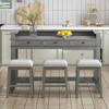 4-Piece Dining Set with 3 Storage Drawers, Kitchen Table and 3 Stools - 4 of 4